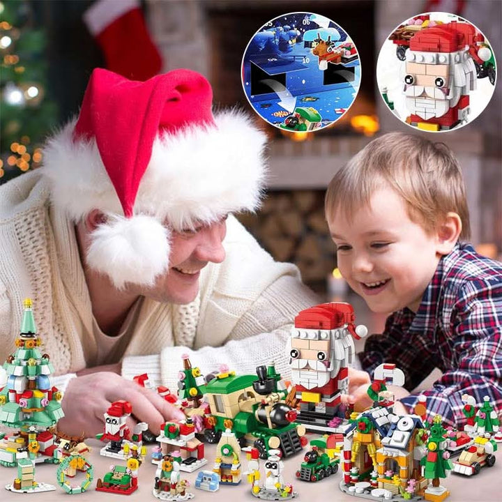 Skanto | Kreativ adventskalender med 12 byggeklosser for moro med juletre