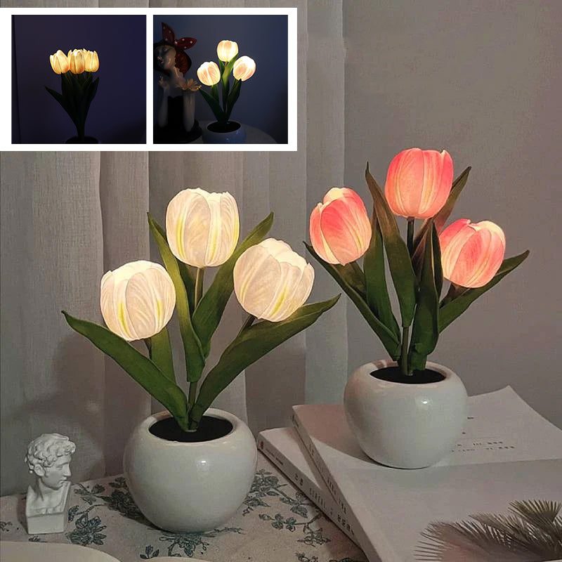 Skanto | LED Tulipan Nattbordlampe Blomster Bordlampe