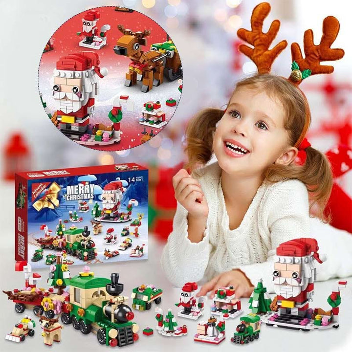 Skanto | Kreativ adventskalender med 12 byggeklosser for moro med juletre
