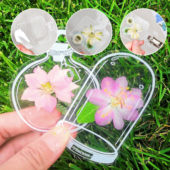 Skanto | Vakre Gjennomsiktige Tørkede Blomster Bokmerker