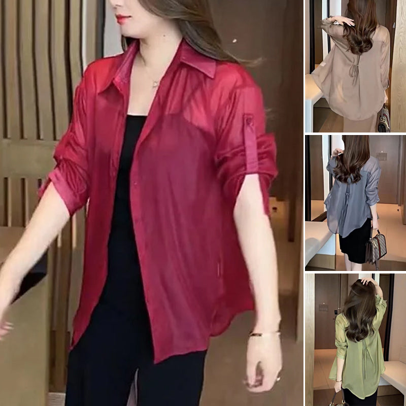Sommerbluse laget av silke chiffon | Skanto