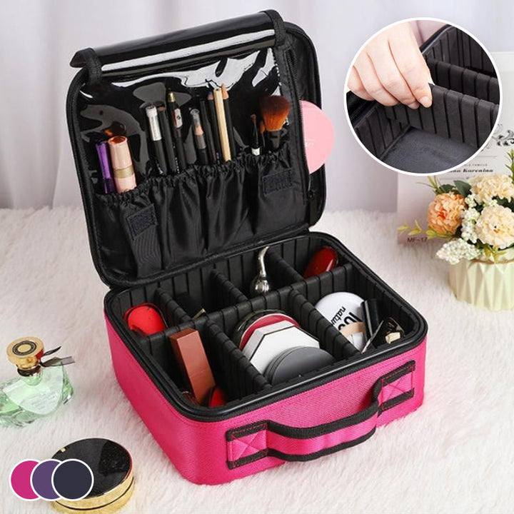 Makeup kosmetikk oppbevaringsboks med justerbar rom | Skanto