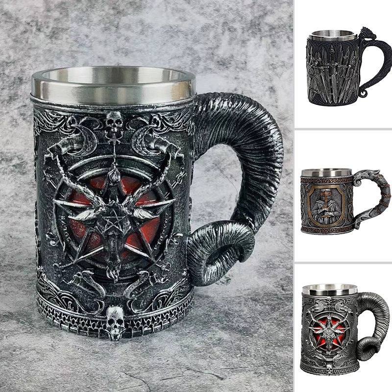 Kreativ rustfritt stål middelalder krus tankard for øl kaffe | Skanto