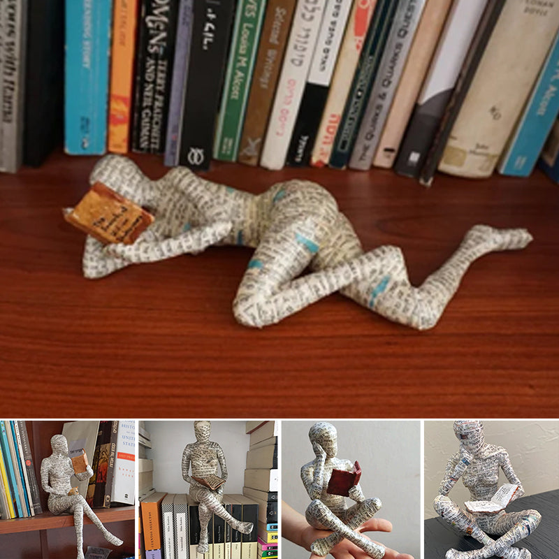 Resin Moderne Lesende Kvinne Statue Ornament i Form av en Lærer | Skanto