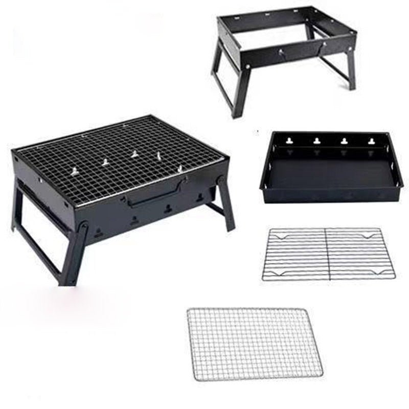 Sammenleggbart kullgrill Bærbar utendørsgrill for BBQ-piknik | Skanto