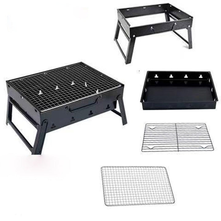 Sammenleggbart kullgrill Bærbar utendørsgrill for BBQ-piknik | Skanto