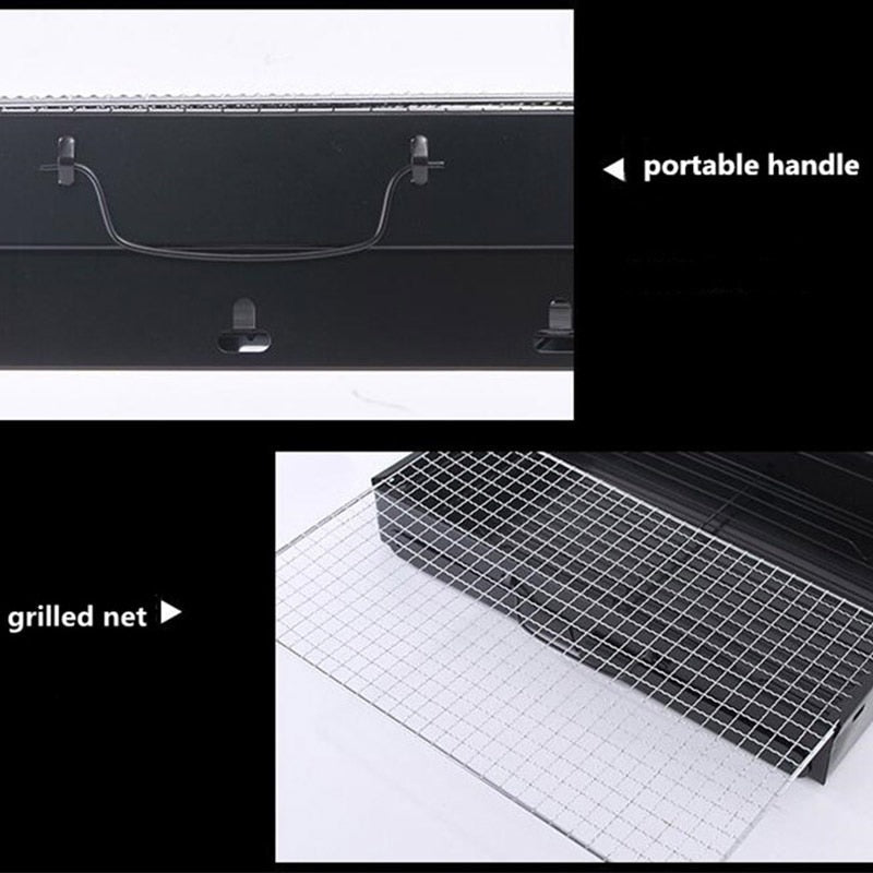 Sammenleggbart kullgrill Bærbar utendørsgrill for BBQ-piknik | Skanto