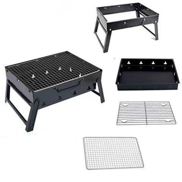 Sammenleggbart kullgrill Bærbar utendørsgrill for BBQ-piknik | Skanto