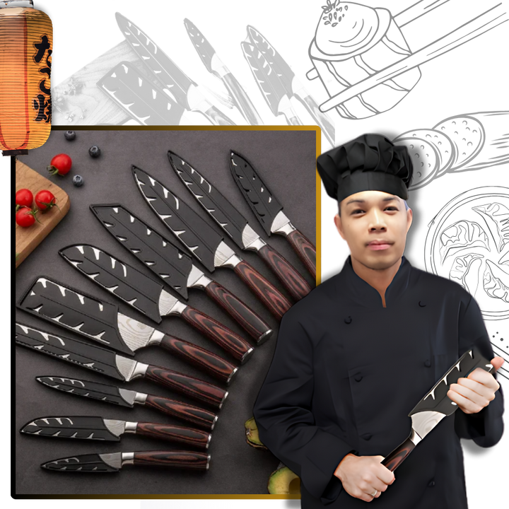 Japanske kniver i Pakkawood-serien