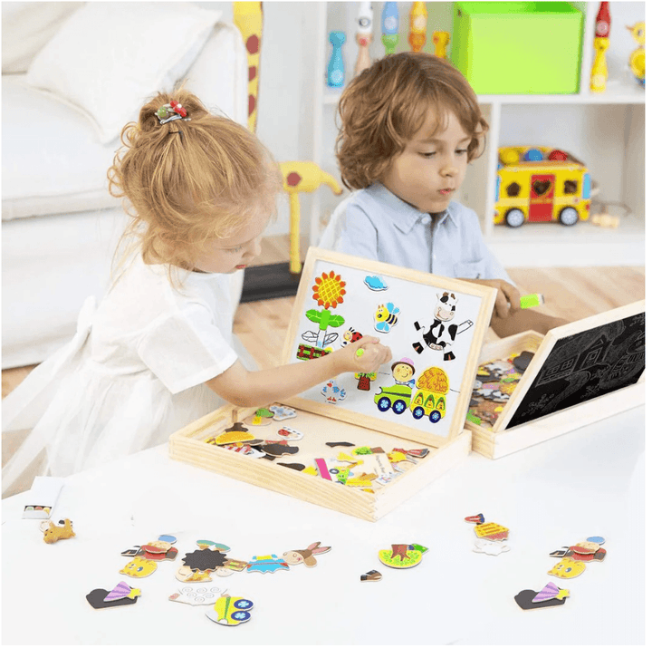 Skanto | MagniDraw Duo – Magnetisk tavle & tavle – Kreativt læringsspill for barn