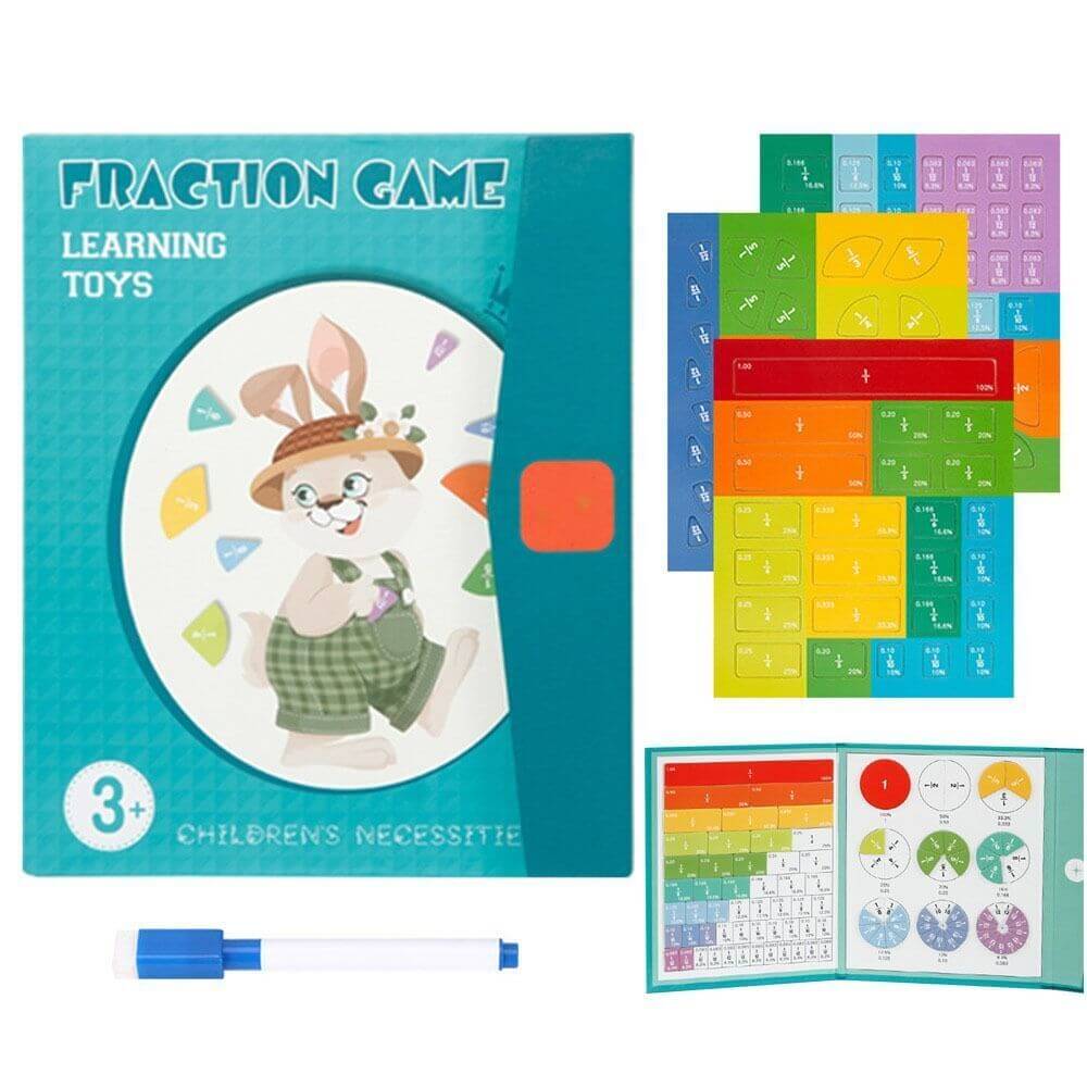 Norvo | FracLuxe Magnetisk Fraksjonsplate Sett | Hånds-on matematikk læringsverktøy for fraksjoner og desimaler