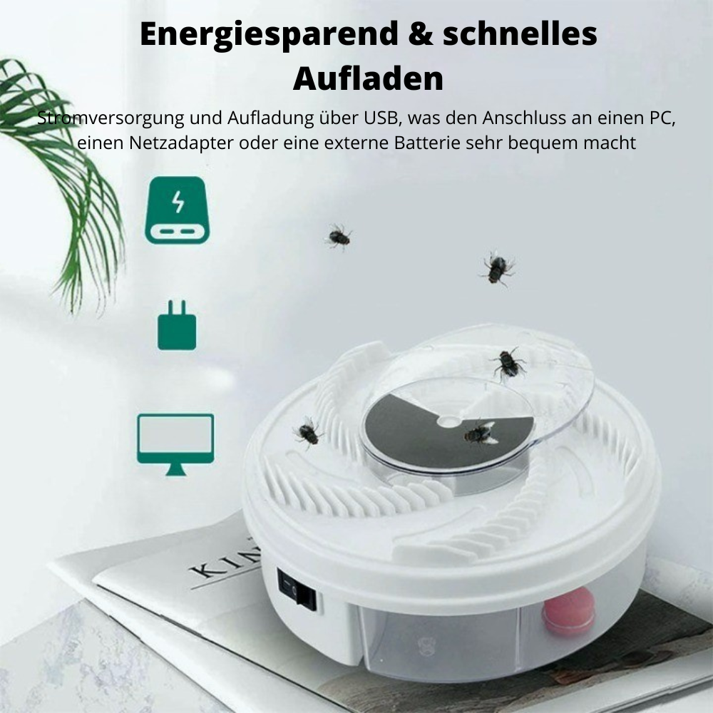 Norvo | InsektoSilent Fluefelle med Rotasjon & Lokke-kamre | Stille & Miljøvennlig | For Innendørs & Utendørs