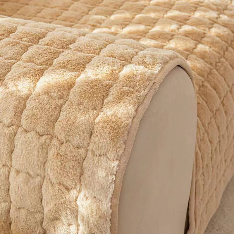 Biscuit Plush Soft Non-Slip Sofa Deksel med Anti-Slip Design | Skanto