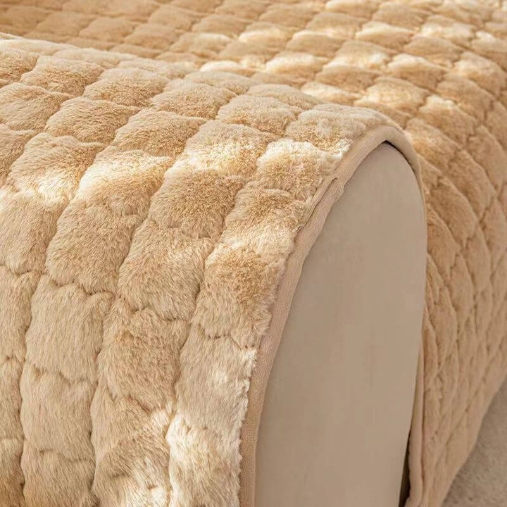 Biscuit Plush Soft Non-Slip Sofa Deksel med Anti-Slip Design | Skanto