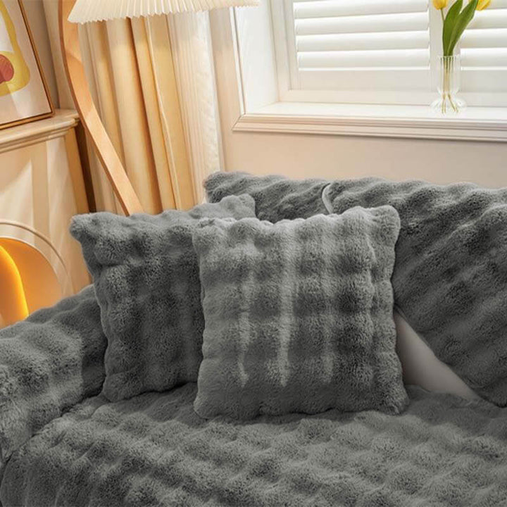 Koselig Plush Enfarget Rutsjefri Sofa Trekk for Komfort | Skanto