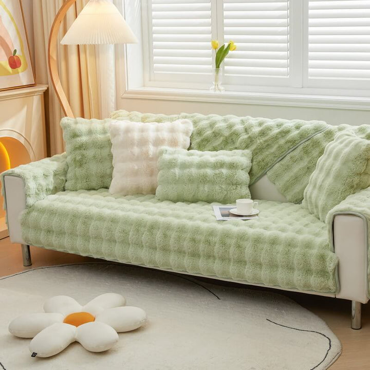 Koselig Plush Enfarget Rutsjefri Sofa Trekk for Komfort | Skanto