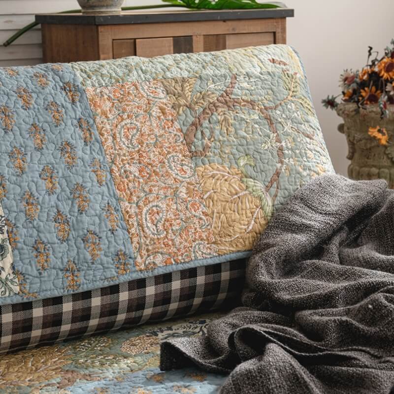 Europeisk Floral Cotton Sofa Deksel Beskyttende Non-slip | Skanto