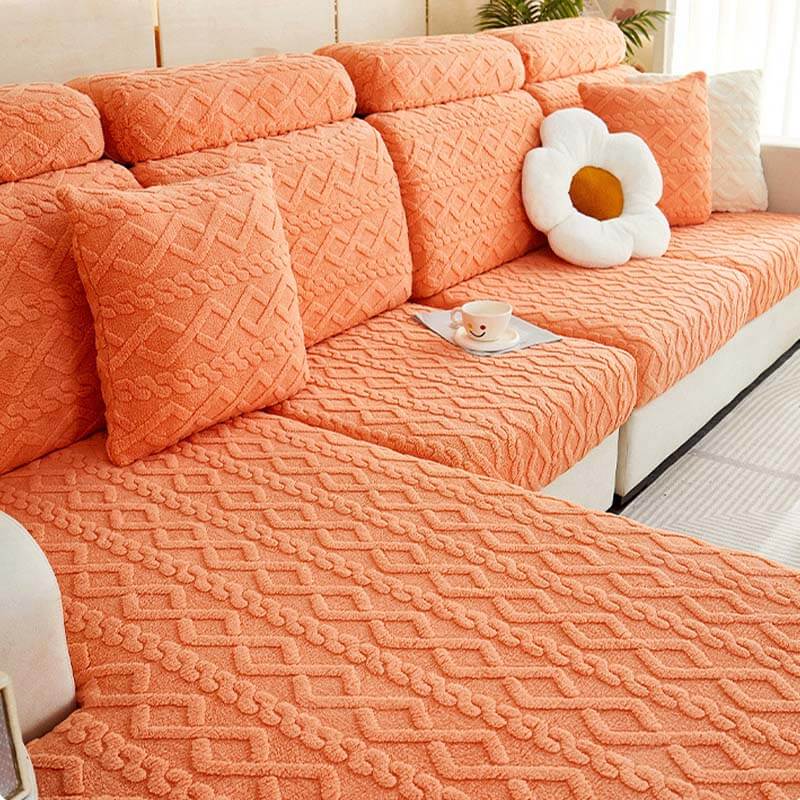 Full Wrap Soft Fleece Stretch Couch Cover for All Seasons | Skanto