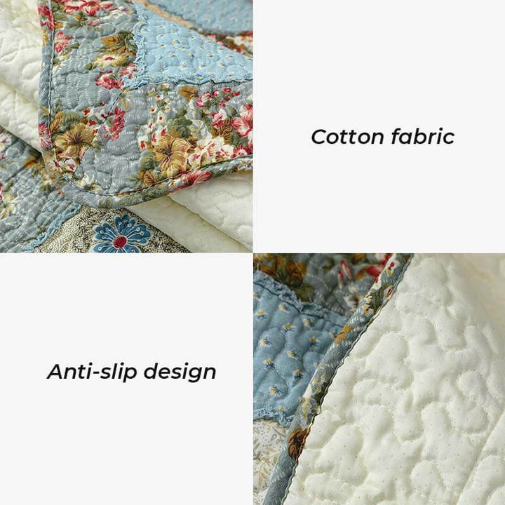 Vintage Flower Plaid Bomullssofa Deksel - Myk Miljøvennlig Design | Skanto