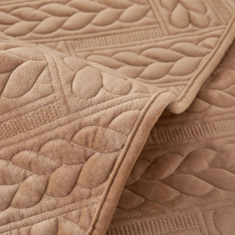 Varm Crystal Velvet Hvete Broderi Antiskli Sofa Dekke | Skanto