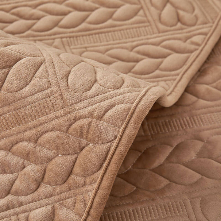 Varm Crystal Velvet Hvete Broderi Antiskli Sofa Dekke | Skanto