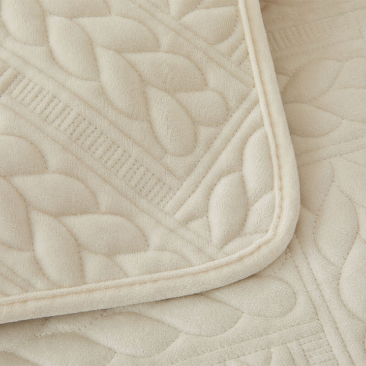 Varm Crystal Velvet Hvete Broderi Antiskli Sofa Dekke | Skanto