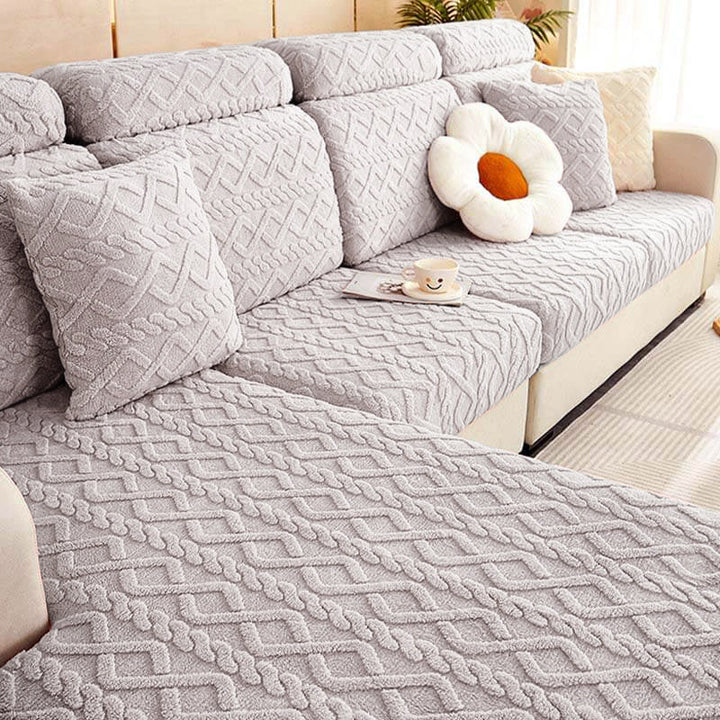 Full Wrap Soft Fleece Stretch Couch Cover for All Seasons | Skanto
