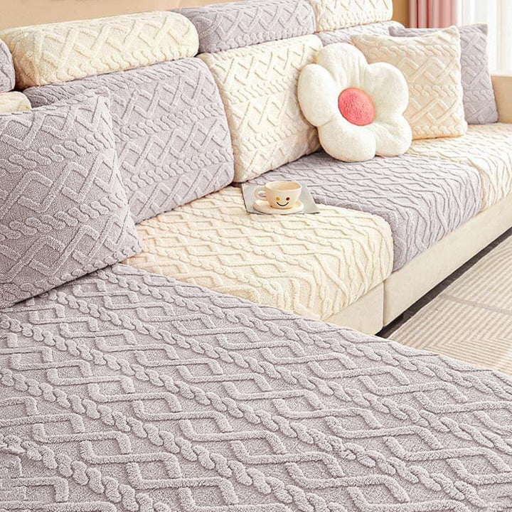Full Wrap Soft Fleece Stretch Couch Cover for All Seasons | Skanto