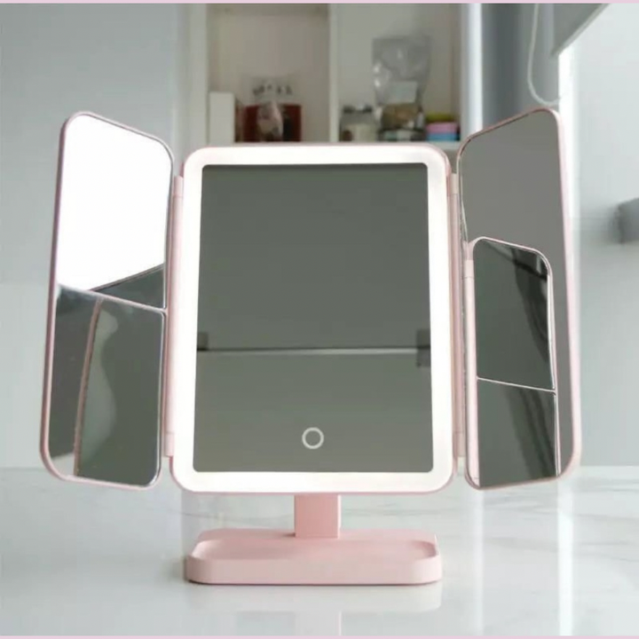 Skanto | GLAMLITE SPEIL – LED sminkespeil med 3 lysfarger & 360° fleksibilitet for perfekt sminke