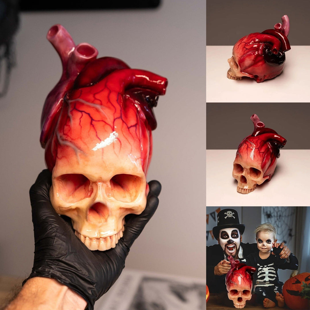 Skanto | SpookyHeart Realistisk Halloween Hjerteformet Skulpskulptur