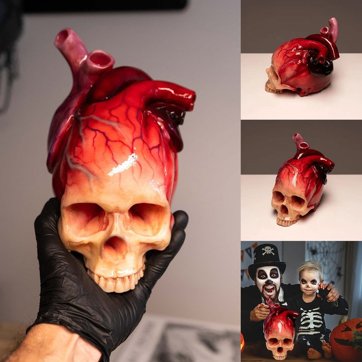 Skanto | SpookyHeart Realistisk Halloween Hjerteformet Skulpskulptur