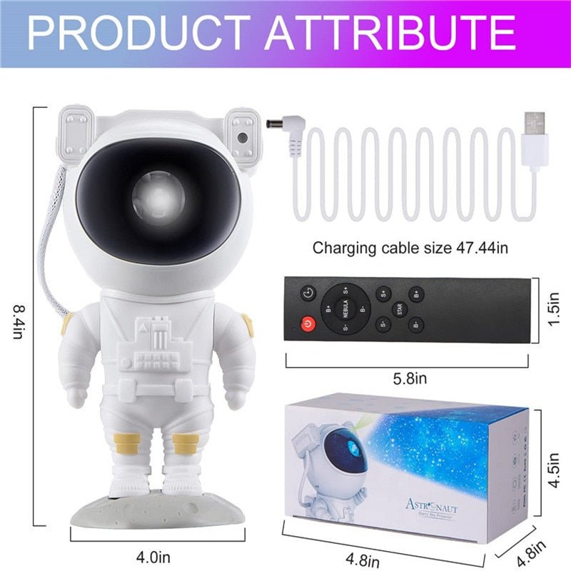 Skanto | Galaxy Star Projector Nattlys - Astronaut Tema Romdekor, Stjernespektrum Lampe for Soverom Dekorasjon og Unik Gaveidé