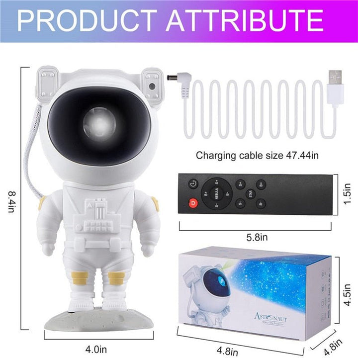 Skanto | Galaxy Star Projector Nattlys - Astronaut Tema Romdekor, Stjernespektrum Lampe for Soverom Dekorasjon og Unik Gaveidé