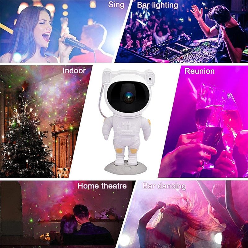 Skanto | Galaxy Star Projector Nattlys - Astronaut Tema Romdekor, Stjernespektrum Lampe for Soverom Dekorasjon og Unik Gaveidé