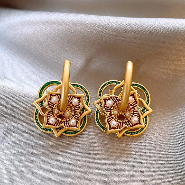 Skanto | Geometric Rangoli Jhumka Øredobber