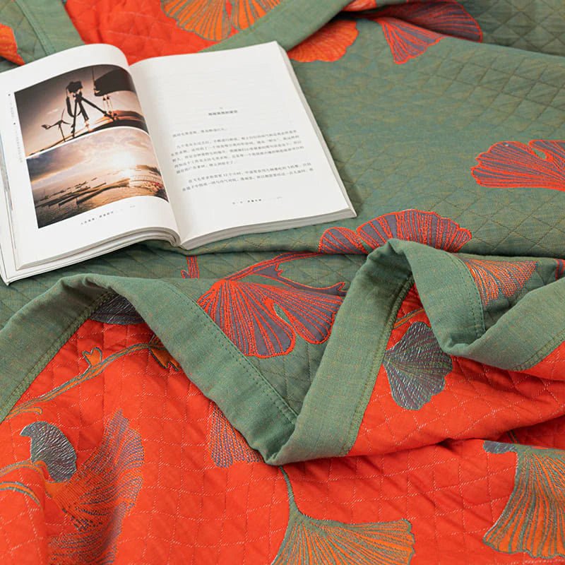 Skanto | GinkgoQuilt – Bomulls sengetøyssett med botanisk reversibel design