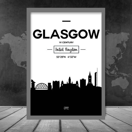 Norvo | Glasgow Skottland Skyline Byutsikt Print