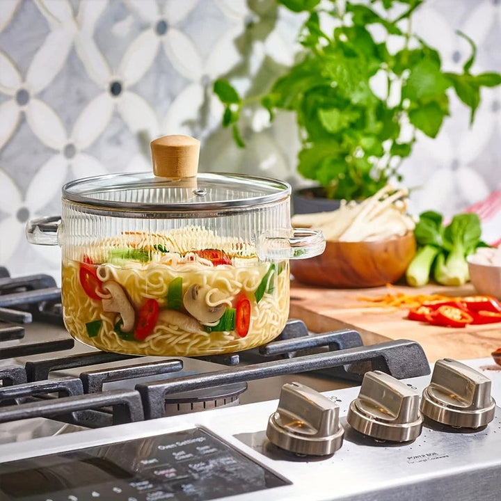 Glasskettle med lokk varmebestandig borosilikatglasskettle | Skanto