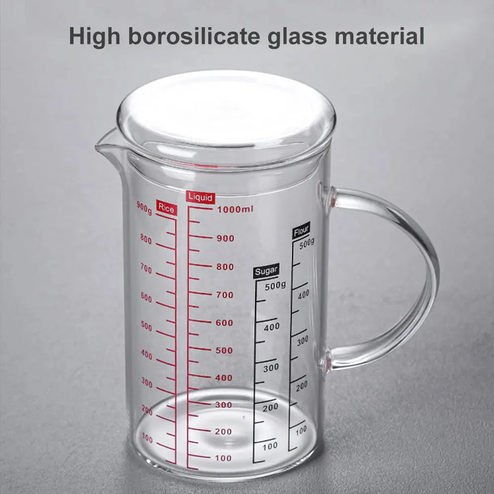Glass Måleskje Matvare Håndtak høyborosilikatglasskopper med lokk | Skanto