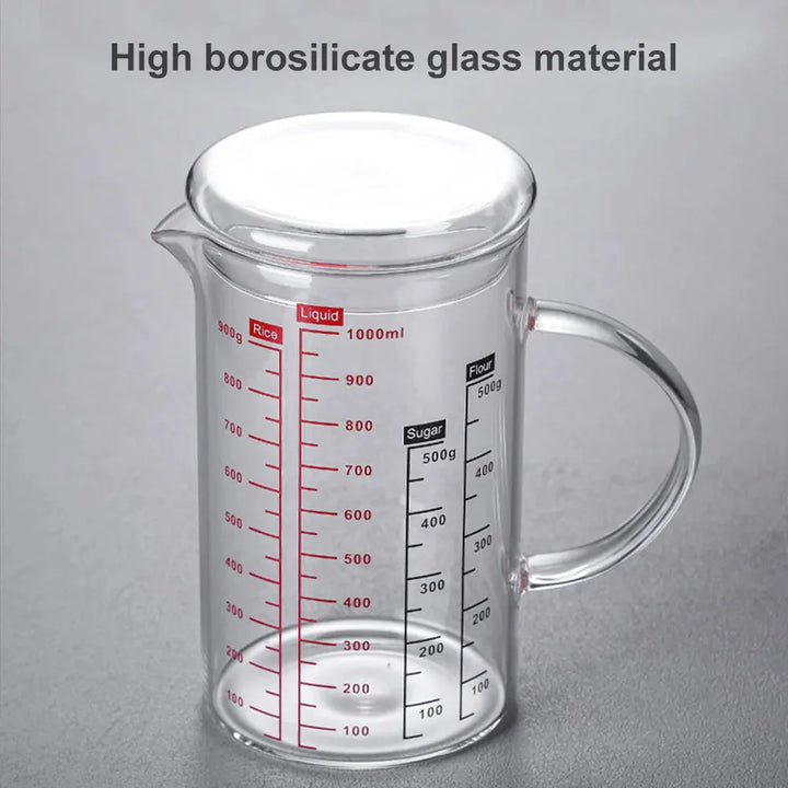 Glass Måleskje Matvare Håndtak høyborosilikatglasskopper med lokk | Skanto