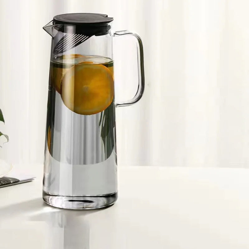 Glasskanne med lokk Enkel rengjøring Varmeresistent glass vannkanne | Skanto