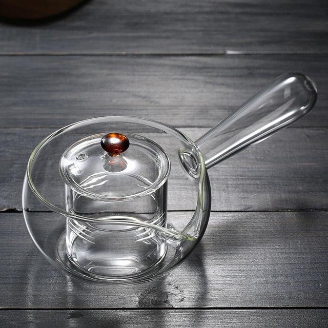 Glass Pot Filter Trebruk Håndtak Te Seremoni Transparent Tevare Sett | Skanto