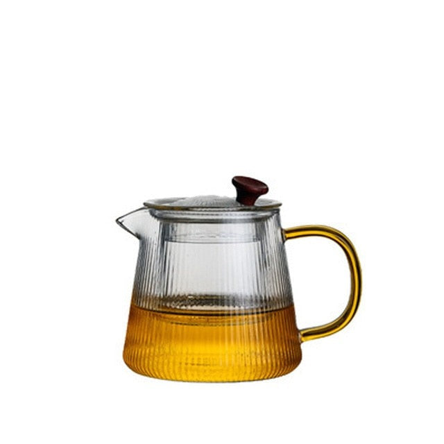 Glass Pot Filter Treverk Håndtak Te-seremoni Gjennomsiktige Te-serviser | Skanto