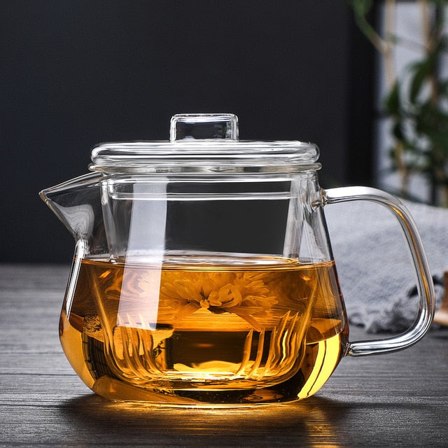 Glass Pot Filter Treverk Håndtak Te-seremoni Gjennomsiktige Te-serviser | Skanto