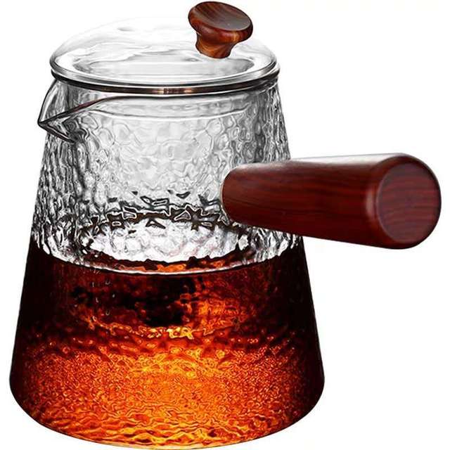 Glass Pot Filter Treverk Håndtak Te-seremoni Gjennomsiktige Te-serviser | Skanto