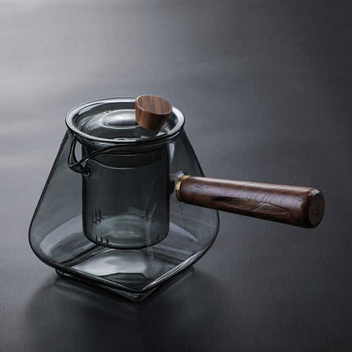 Glass Pot Filter Trebruk Håndtak Te Seremoni Transparent Tevare Sett | Skanto