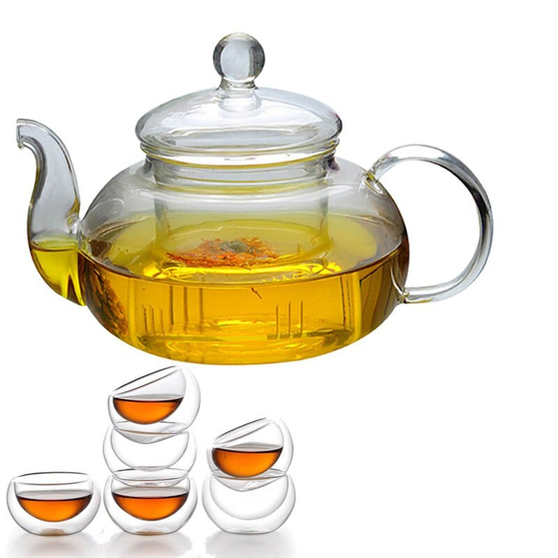 Glass Te Sett Varmeresistent Glass Te Infuser Kanne Dobbelvegg Glass | Skanto