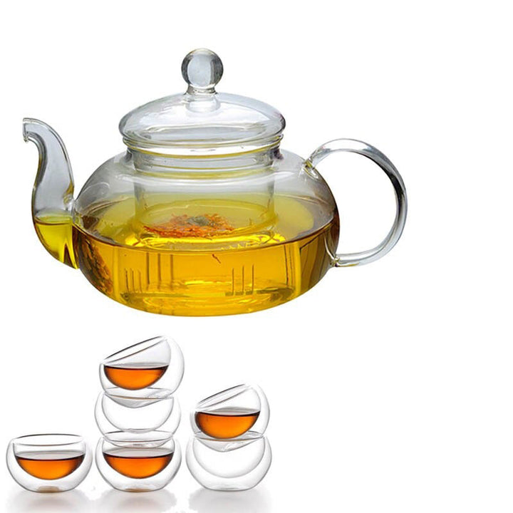 Glass Te Sett Varmeresistent Glass Te Infuser Kanne Dobbelvegg Glass | Skanto