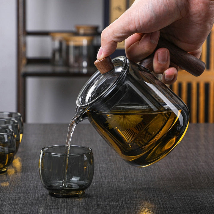 Glass Tekanne Tre håndtak Te-seremoni Gjennomsiktig Sett Kopp | Skanto