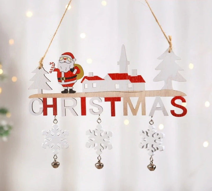 Skanto | Gnome Julestrad Tre Henge Ornament Skilt - Sett med 5 – Festlig Juledekorasjon for Hjem, Dør og Tre, Perfekt for Høytidsstemning